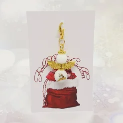 Schutzengel Glasperlen gold Hirsch – handgefertigter Glücksbringer mit Schmuckkarte