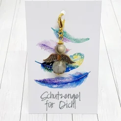 Schutzengel goldfarben/grau – Glücksbringer & Geschenk mit Schmuckkärtchen
