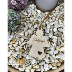 Schutzengel Holzanhänger aus Birkensperrholz – zur Taufe, Kommunion oder Konfirmation