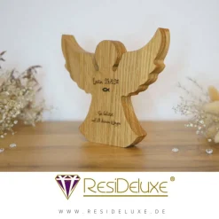 Schutzengel MARIA Engel Holz Personalisiert Gravur Geschenk Geburt Taufe Kommunion Firmung Glücksbringer