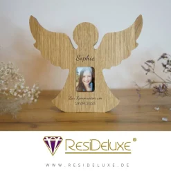 Schutzengel MARIA Engel Holz Personalisiert Gravur Geschenk Geburt Taufe Kommunion Firmung Glücksbringer