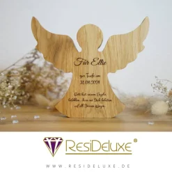 Schutzengel MARIA Engel Holz Personalisiert Gravur Geschenk Geburt Taufe Kommunion Firmung Glücksbringer