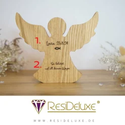 Schutzengel MARIA Engel Holz Personalisiert Gravur Geschenk Geburt Taufe Kommunion Firmung Glücksbringer