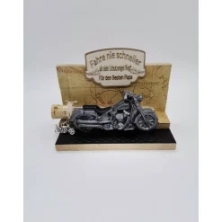 Schutzengel Motorrad – Personalisiertes Geldgeschenk & Aufsteller für Biker aus Holz