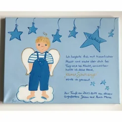 Schutzengelbild Schutzengel Bild für Jungen zur Taufe Geburt