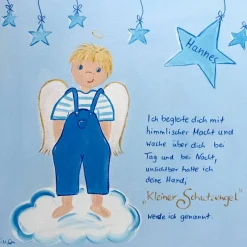 Schutzengelbild Schutzengel Bild für Jungen zur Taufe Geburt