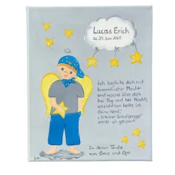 Schutzengelbild Schutzengel Junge Bild zur Taufe Geburt