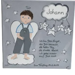Schutzengelbild Schutzengel Bild für Jungen zur Taufe Geburt