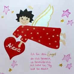 Schutzengelbild Schutzengel Bild für Mädchen zur Taufe Geburt
