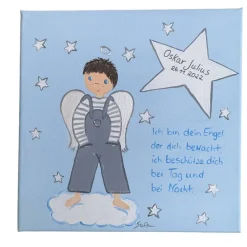 Schutzengelbild Schutzengel Bild Junge Taufgeschenk  Geburt
