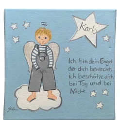 Schutzengelbild Schutzengel Bild Junge Taufgeschenk  Geburt