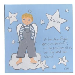 Schutzengelbild Schutzengel Bild Junge Taufgeschenk  Geburt