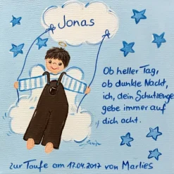 Schutzengelbild Schutzengel Bild für Jungen zur Taufe Geburt