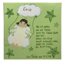Schutzengelbild Schutzengel Bild für Mädchen zur Taufe Geburt
