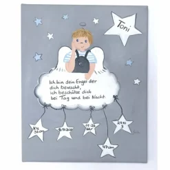 Schutzengelbild Schutzengel Junge  Bild  zur Taufe Geburt