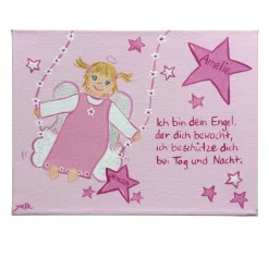 Schutzengelbild Schutzengel Bild Mädchen Geschenk zur Taufe Geburt