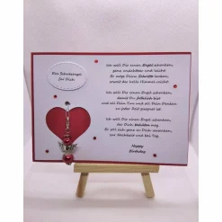 Schutzengelkarte, Karte mit abnehmbaren Schutzengel, Happy Birthday