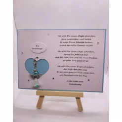 Schutzengelkarte, Karte mit abnehmbaren Schutzengel, Zum Geburtstag