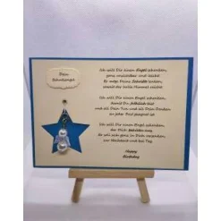 Schutzengelkarte, Karte mit abnehmbaren Schutzengel, Zum Geburtstag/Weihnachten