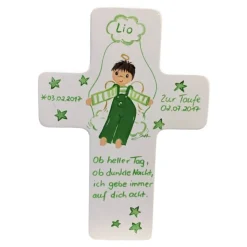 Schutzengelkreuz für Jungs Taufkreuz, Kinderkreuz Geschenk zur Taufe / Geburt