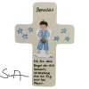 Schutzengelkreuz für Jungs Taufkreuz, Kinderkreuz Geschenk zur Taufe / Geburt