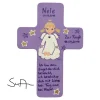 Schutzengelkreuz für Mädchen Taufkreuz, Kinderkreuz Geschenk zur Taufe / Geburt