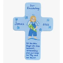Schutzengelkreuz Junge Kinderkreuz Geschenk zur Einschulung