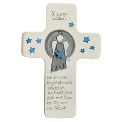 Schutzengelkreuz Taufkreuz, Kinderkreuz Geschenk zur Taufe / Geburt/Kommunion