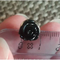 schwarze Blumen Ohrringe silberfarbe Ohrstecker