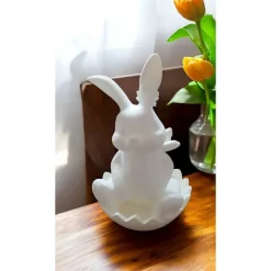 Süße Hasen aus umweltfreundlichem PLA – Deko-Hasen 19 cm hoch, 12 cm breit, 3D-gedruckt