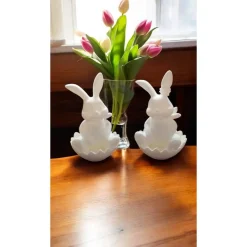 Süße Hasen aus umweltfreundlichem PLA – Deko-Hasen 19 cm hoch, 12 cm breit, 3D-gedruckt