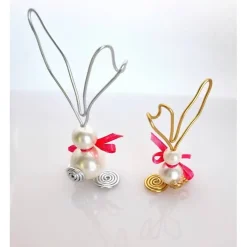 Süße Hasenfamilie Osterhasen Aludraht