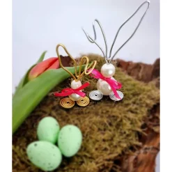 Süße Hasenfamilie Osterhasen Aludraht