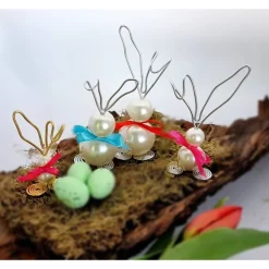 Süße Hasenfamilie Osterhasen Aludraht