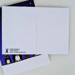 süße Weihnachtskarte mit Pinguinen - Din A 6 Grußkarten- Weihnachtskarte für Kinder