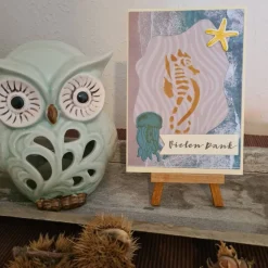 Seepferdchen - Wasser - Vielen Dank - Danksagungskarte