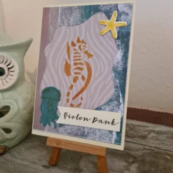 Seepferdchen - Wasser - Vielen Dank - Danksagungskarte