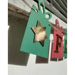 Sehr edle Girlande zu Weihnachten. Schriftzug 