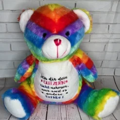 Sehr schöner bestickter Bär Teddy Gerburtsdaten, Namen, Spruch Motivation