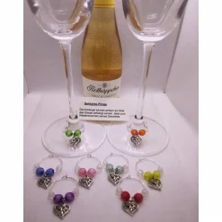 Sektringe Herz- Markierungsringe für Stielgläser, 6, 8, 12 Stück zur Auswahl