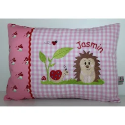 Süßer Igel & Schnecke - Namen des Kindes - Personalisierte Kissen, Kindergarten, Geschenk zur Geburt, Namenskissen