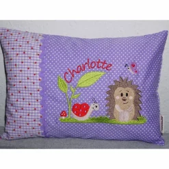 Süßer Igel & Schnecke - Namen des Kindes - Personalisierte Kissen, Kindergarten, Geschenk zur Geburt, Namenskissen