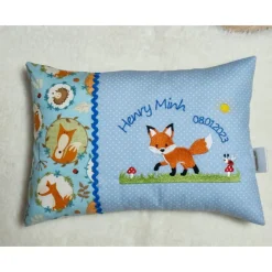 Süßer kleiner Fuchs & Namen des Kindes - Personalisierte Kissen, Kindergarten, Geschenk zur Geburt, Namenskissen