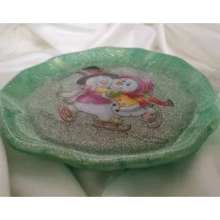 Servierteller Serviertablett Dekoteller Dekoration Weihnachten aus Resin Epoxidharz