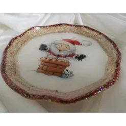 Servierteller Serviertablett Dekoteller Dekoration Weihnachten aus Resin Epoxidharz