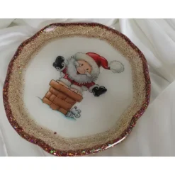 Servierteller Serviertablett Dekoteller Dekoration Weihnachten aus Resin Epoxidharz