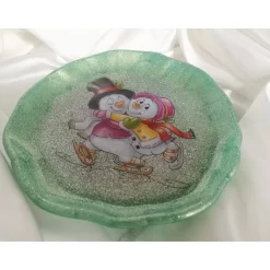 Servierteller Serviertablett Dekoteller Dekoration Weihnachten aus Resin Epoxidharz