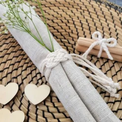 Serviettenbänder (4rer Set), Makramee, für Hochzeiten und andere Feierlichkeiten