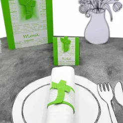 Serviettenhalter Konfirmation, Firmung oder Kommunion mit Kreuz – festliche Tischdeko