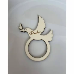 Serviettenring Namensschilder Taube Taufe, Kommunion, Konfirmation / Tischdekoration Tischkarten personalisiert mit Name